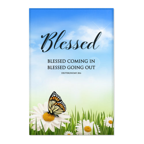 Blessed coming in blessed going out Area Rug