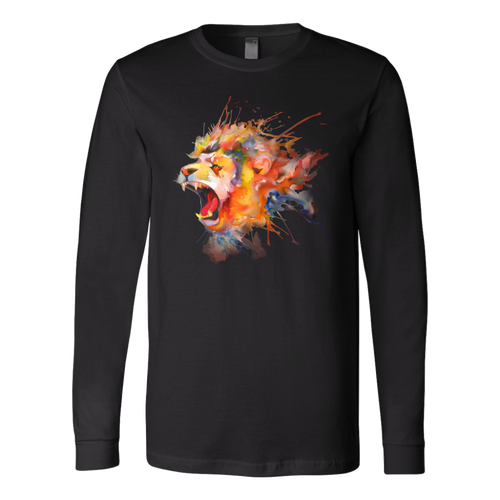 Roaring Lion [watercolor design] - Canvas Long Sleeve Shirt