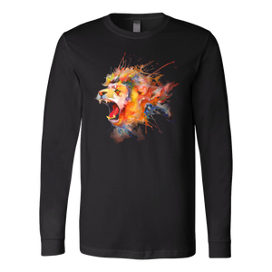 Roaring Lion [watercolor design] - Canvas Long Sleeve Shirt