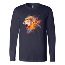 Roaring Lion [watercolor design] - Canvas Long Sleeve Shirt