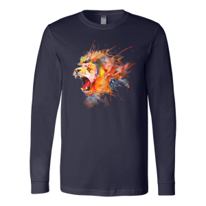 Roaring Lion [watercolor design] - Canvas Long Sleeve Shirt