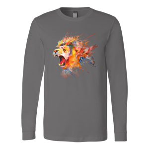 Roaring Lion [watercolor design] - Canvas Long Sleeve Shirt