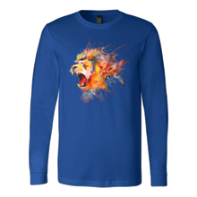 Roaring Lion [watercolor design] - Canvas Long Sleeve Shirt