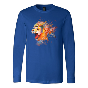 Roaring Lion [watercolor design] - Canvas Long Sleeve Shirt