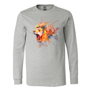 Roaring Lion [watercolor design] - Canvas Long Sleeve Shirt