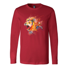 Roaring Lion [watercolor design] - Canvas Long Sleeve Shirt