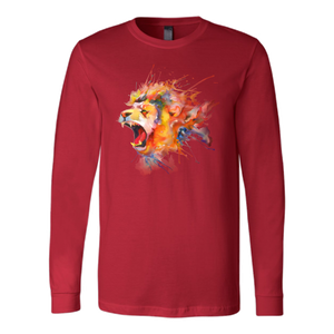 Roaring Lion [watercolor design] - Canvas Long Sleeve Shirt