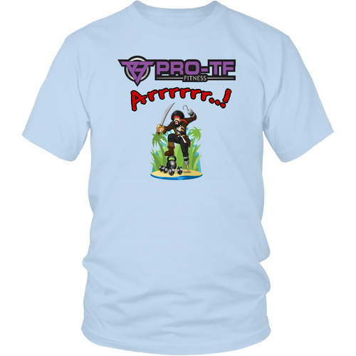 Pro-TF: Arrrrrr..! Pirate with Kettlebell and Dumbbells - District Unisex Shirt [lightweight cotton]