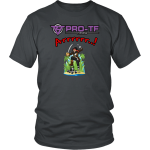 Pro-TF: Arrrrrr..! Pirate with Kettlebell and Dumbbells - District Unisex Shirt [lightweight cotton]